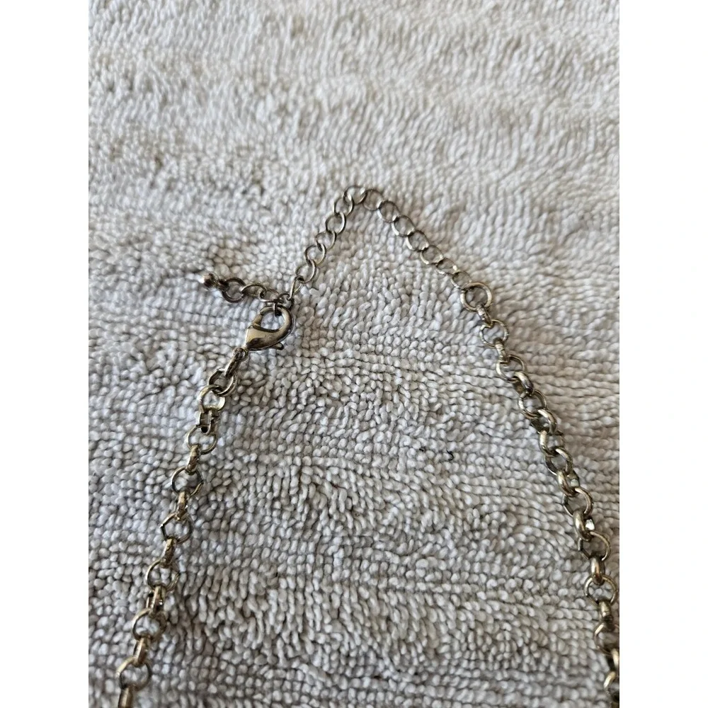 Necklace Cream Stones‎ Gold Tone Chain 18 Inch Costume Jewelry
